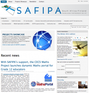 A screenshot of the SAFIPA website